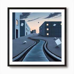 Abstract Night Cityscape Poster