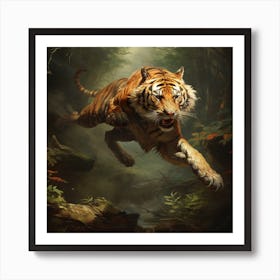 Tiger In The Forest Art Print