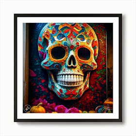 Day Of The Dead Skull Art Print