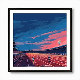 A Track And Field Competition Lofi Illustration 1718702784 4 Art Print