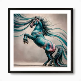 Blue Horse 6 Art Print