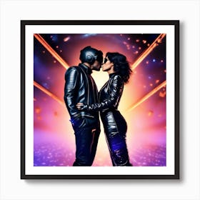 Kissing Couple Art Print