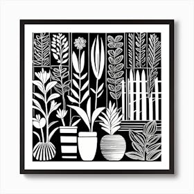 Lion cut inspired Black and white Garden plants & flowers art, Gardening art, Garden 200 Art Print