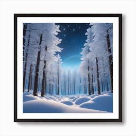 Snowy Forest 17 Art Print