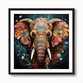 Elephant Series Artjuice By Csaba Fikker 037 Art Print