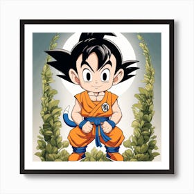 Kid Goku Painting (16) Art Print