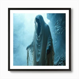 A Figure Shrouded In A Translucent Veil Embodying Both Spiritual Ethereal Energy And The Tangibilit (2) Art Print