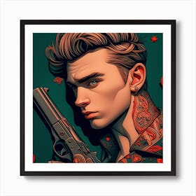 Hunzinator James Dean With Tattoo Art Print