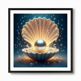 Pearl Shell With Bubbles 4 Art Print