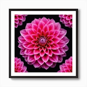 Vibrant pink dahlia flower 8 Art Print