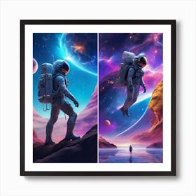 Space Man In Space Art Print