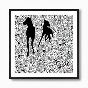 Dogs In Silhouette Art Print