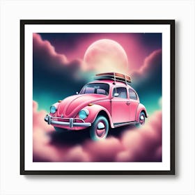Pink VW Beetle Dream Art Print