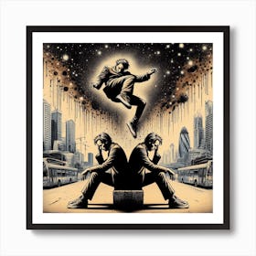 Man On A Skateboard Art Print