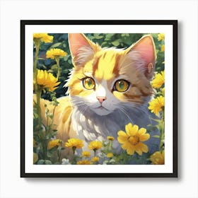 Yellow Cat Art Print