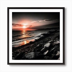 Sunset At The Beach 499 Art Print