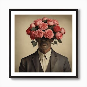 Roses On The Head Art Print