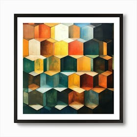 Geometric Cubes Art Art Print