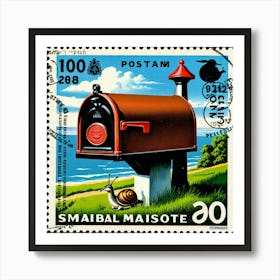 Postage Stamp Printed In Samoa Art Print