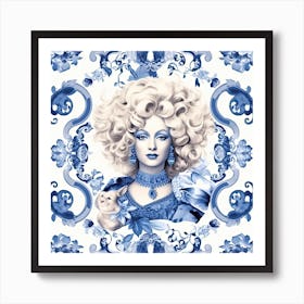 Dolly Parton Delft Tile Illustration 3 Art Print