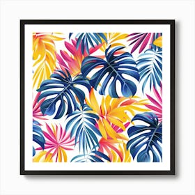 Tropical Leaves Seamless Pattern 7 Art Print