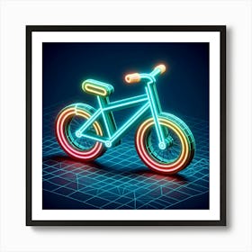 Neon Bicycle Art Print