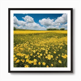 Field Of Yellow Flowers 5 Art Print