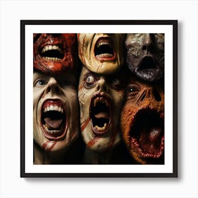 Deadly Sins as faces Art Print