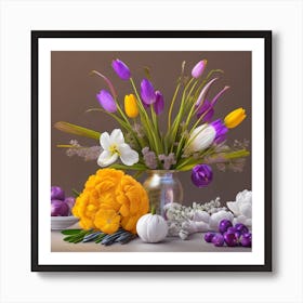 Easter Flowers In A Vase Art Print