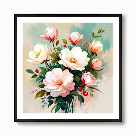 Flowers Oil Painting Abstract Painting Art 9 Art Print 2 Art Print