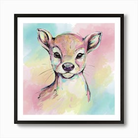 Fawn Watercolor Painting Art Print