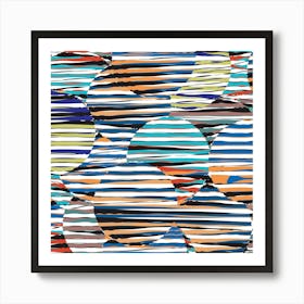 Striped Circles Art Print