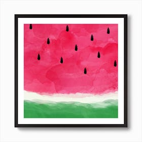 Watermelon Abstract Square Art Print