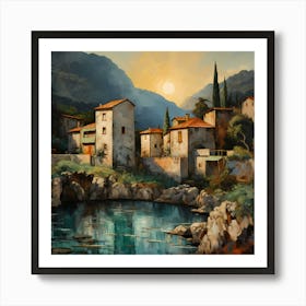 Brushstrokes on Italian Canvas Art Print