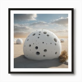 White Spheres In The Desert Art Print