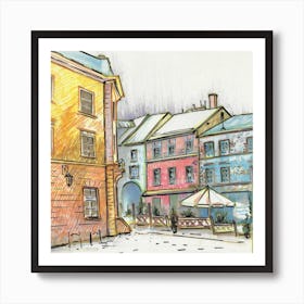 Lublin Old Town Square Art Print