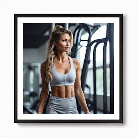 Young Woman In Gym Art Print