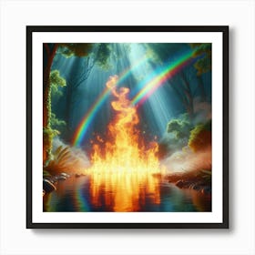 Rainbow In The Forest 2 Art Print