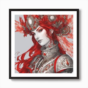 Red Dragon Warrior Art Print