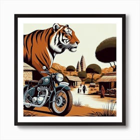 Tiger reserve village, Rusirani, India Art Print