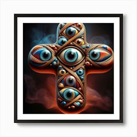 Cross With Eyes Art Print