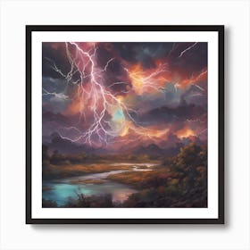 Lightning In The Sky Art Print