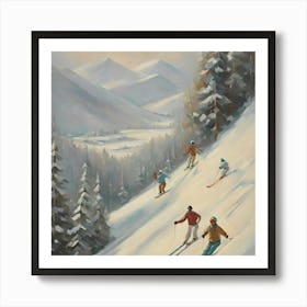 Skiers On The Slopes 1 Art Print