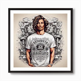 Man With A T - Shirt Art Print