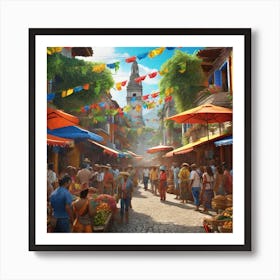 Street Market Art Print