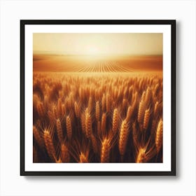 Under a Wide Golden Sky, a Vast Wheat Field Gently Waves in the Warm Summer Breeze, its Amber Waves Rippling Like a Sea of Plenty, a Testiment to the Beauty and Abundance of Nature's Harvest, a Symbol of Hope and Prosperity for All. Art Print