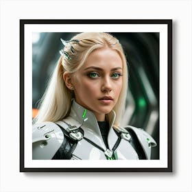 Girl In A Futuristic Suit 1 Art Print