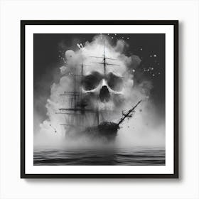 Skull Ship Art Print