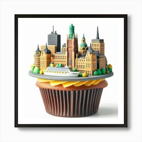 Cityscape Cupcake Art Print