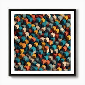 3d Cubes Background 2 Art Print